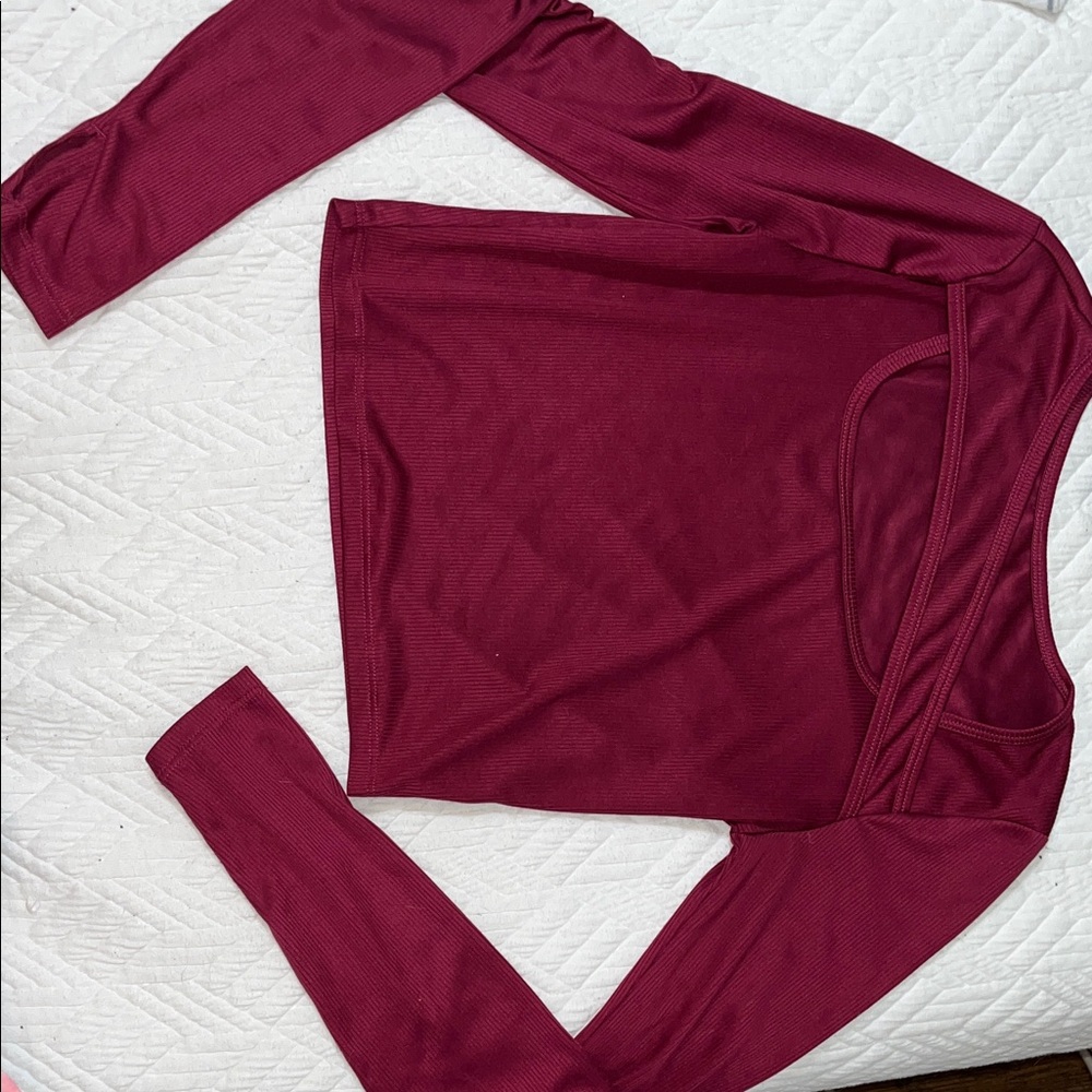 Burgundy Long Sleeve Top
